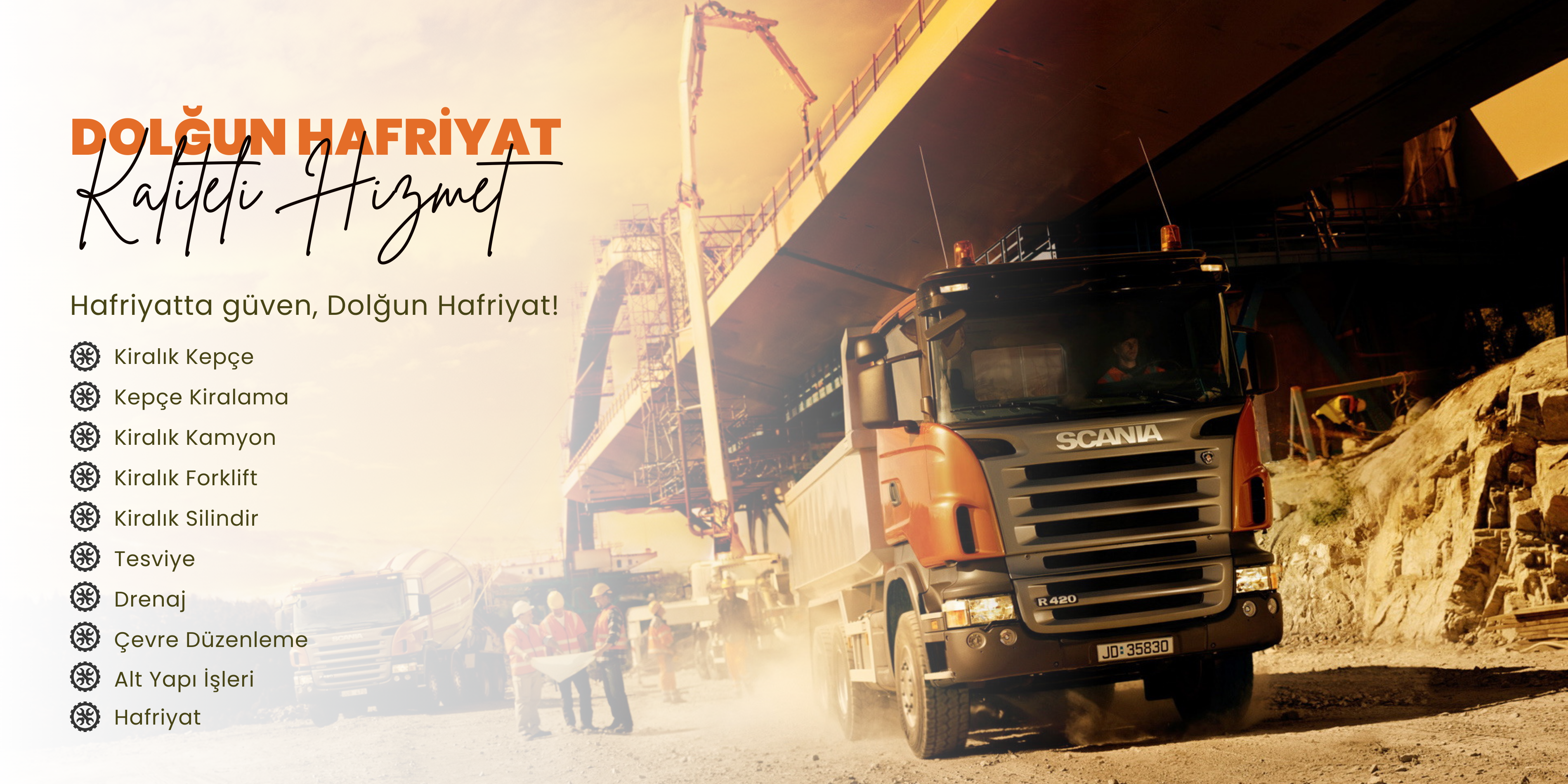 Hafriyat hizmetleri, Kiralık kepçe Hatay, Kiralık kamyon Reyhanlı, Kiralık forklift Hatay, Silindir kiralama, Alt yapı işleri, Tesviye işleri, Drenaj hizmetleri, Çevre düzenleme Hatay, Hafriyat firması Reyhanlı